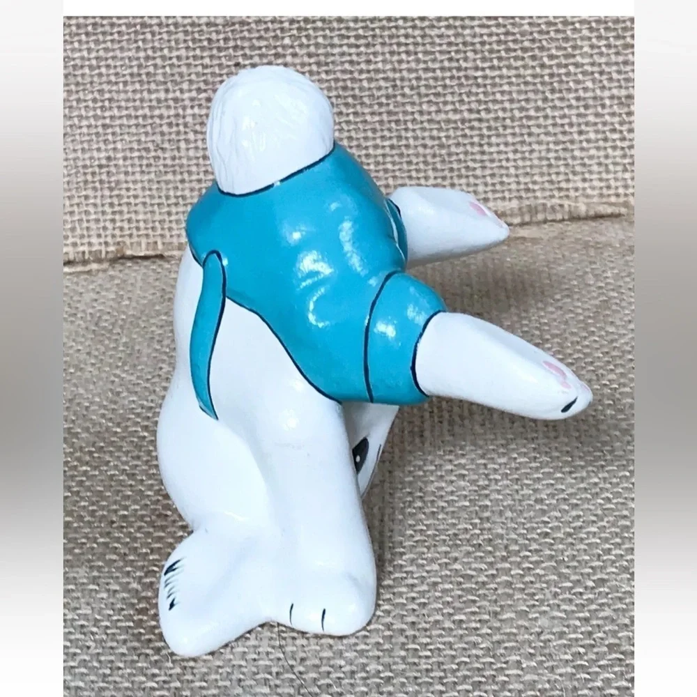 Vintage Tumbling Bunny Figurine Set Handmade Kitsch Whimsical Anthropomorphic